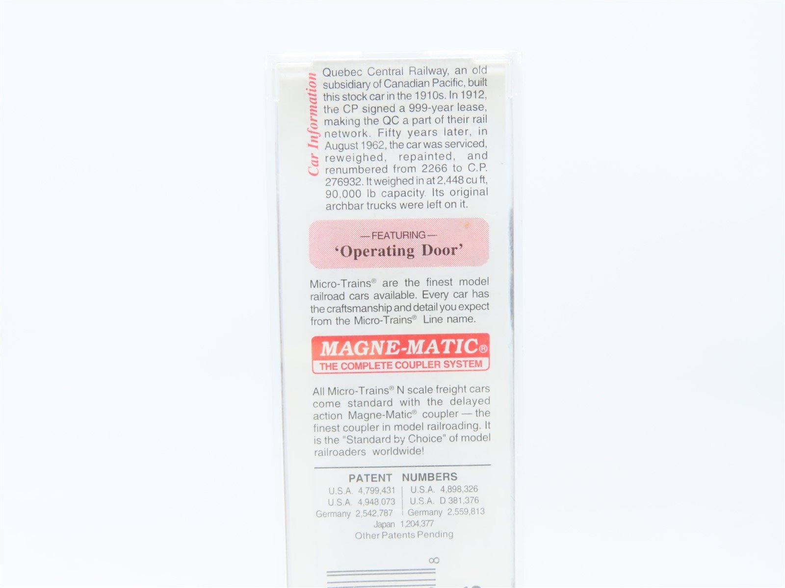 N Scale Micro-Trains MTL 35050 CP Canadian Pacific Stock Car #276932