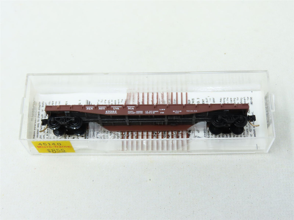 N Scale Micro-Trains MTL 45140 PRR Pennsylvania 50&#39; Flat Car #470182