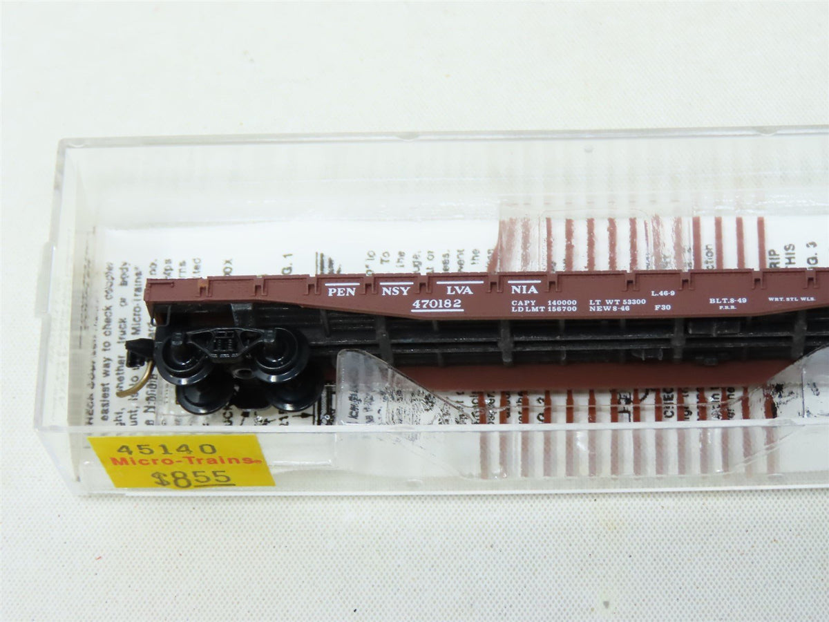 N Scale Micro-Trains MTL 45140 PRR Pennsylvania 50&#39; Flat Car #470182