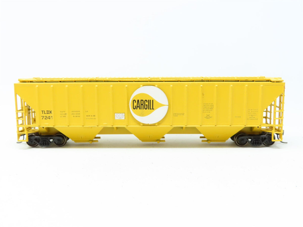 HO Scale Athearn TLDX CARGILL 54&#39; 3-Bay Hopper Car #7241 Upgraded