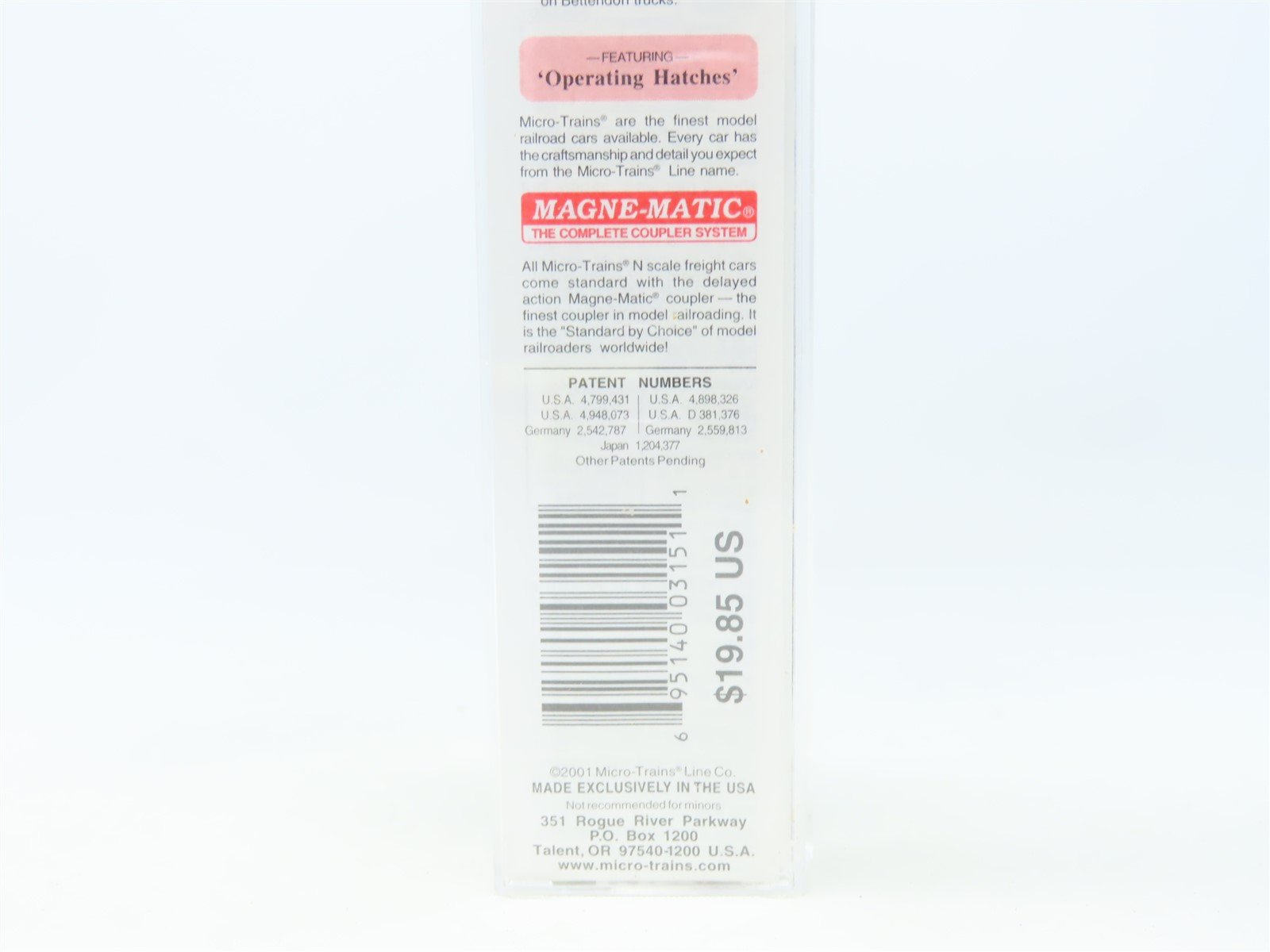 N Scale Micro-Trains MTL 47060 PFE Pacific Fruit Express 40' Reefer #19195