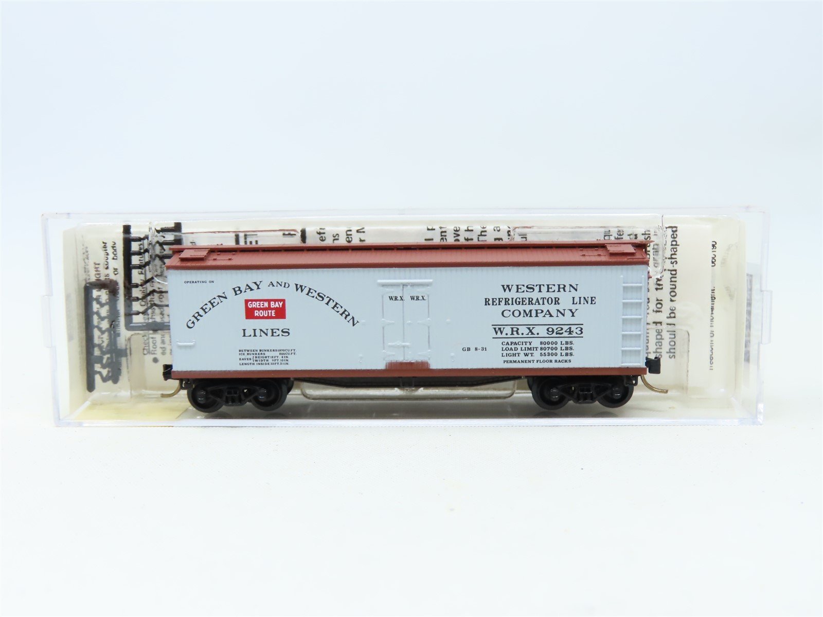 N Scale Micro-Trains MTL 49310 WRX Green Bay & Western 40' Reefer #9243