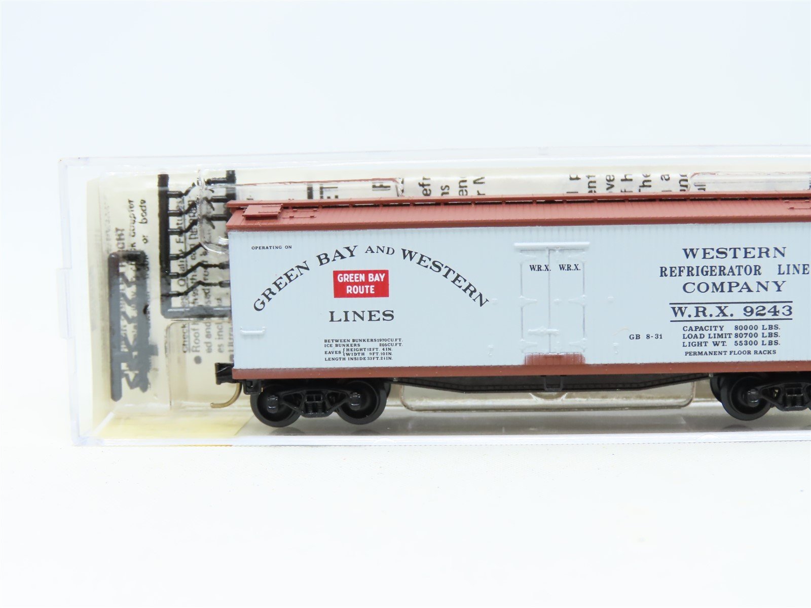 N Scale Micro-Trains MTL 49310 WRX Green Bay & Western 40' Reefer #9243
