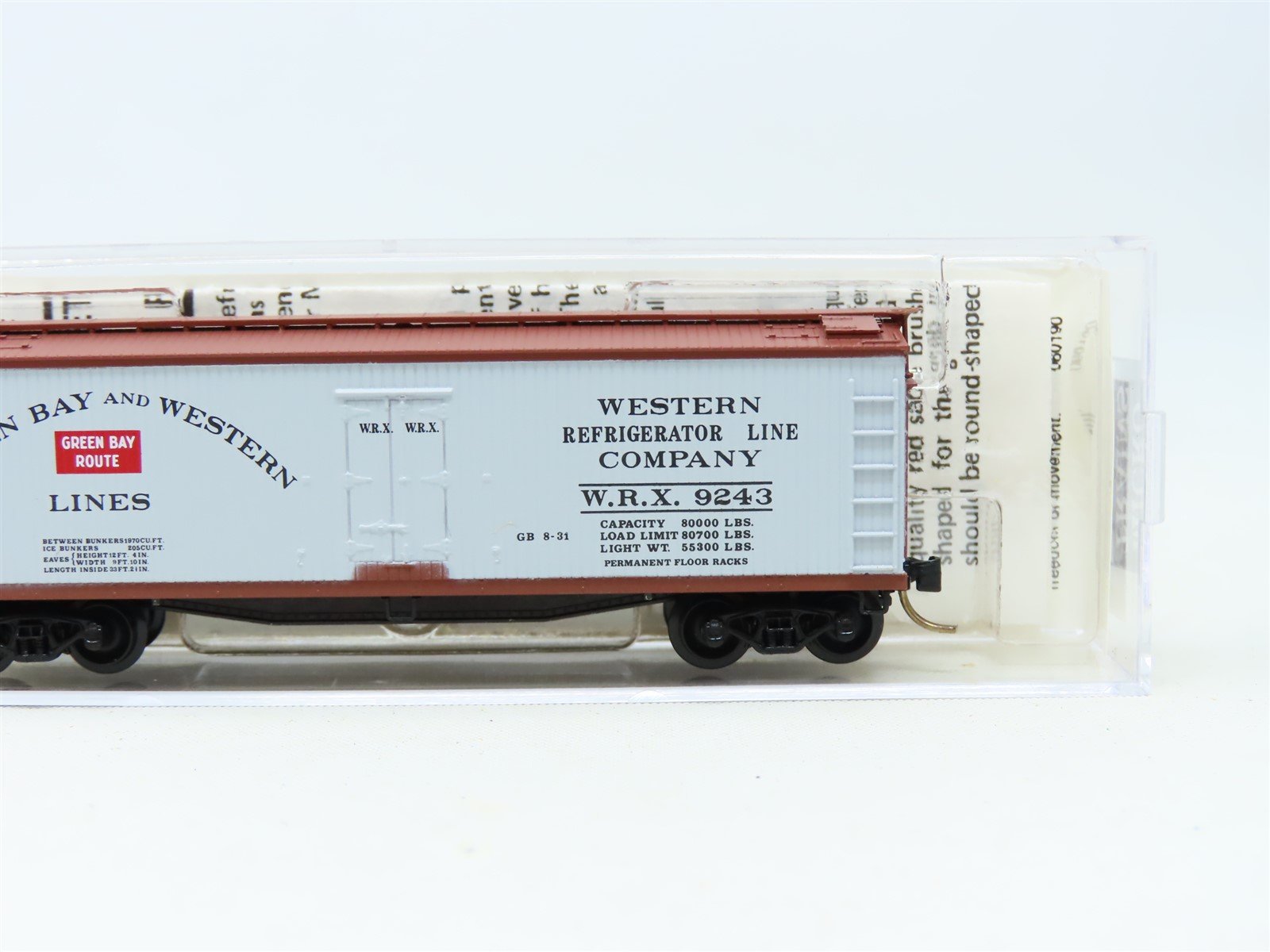 N Scale Micro-Trains MTL 49310 WRX Green Bay & Western 40' Reefer #9243