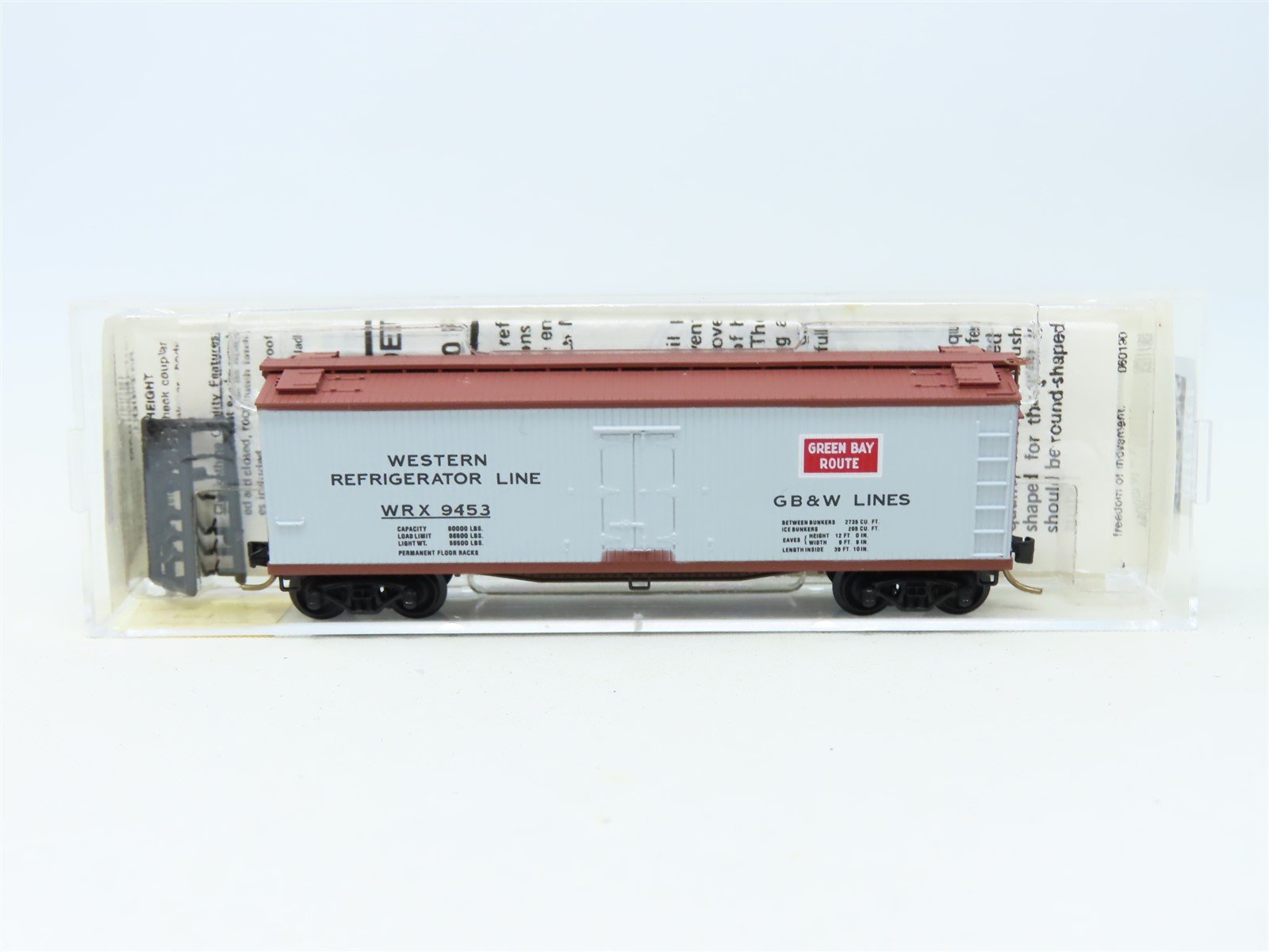 N Scale Micro-Trains MTL 49320 WRX GB&W Green Bay Route 40' Reefer #9453