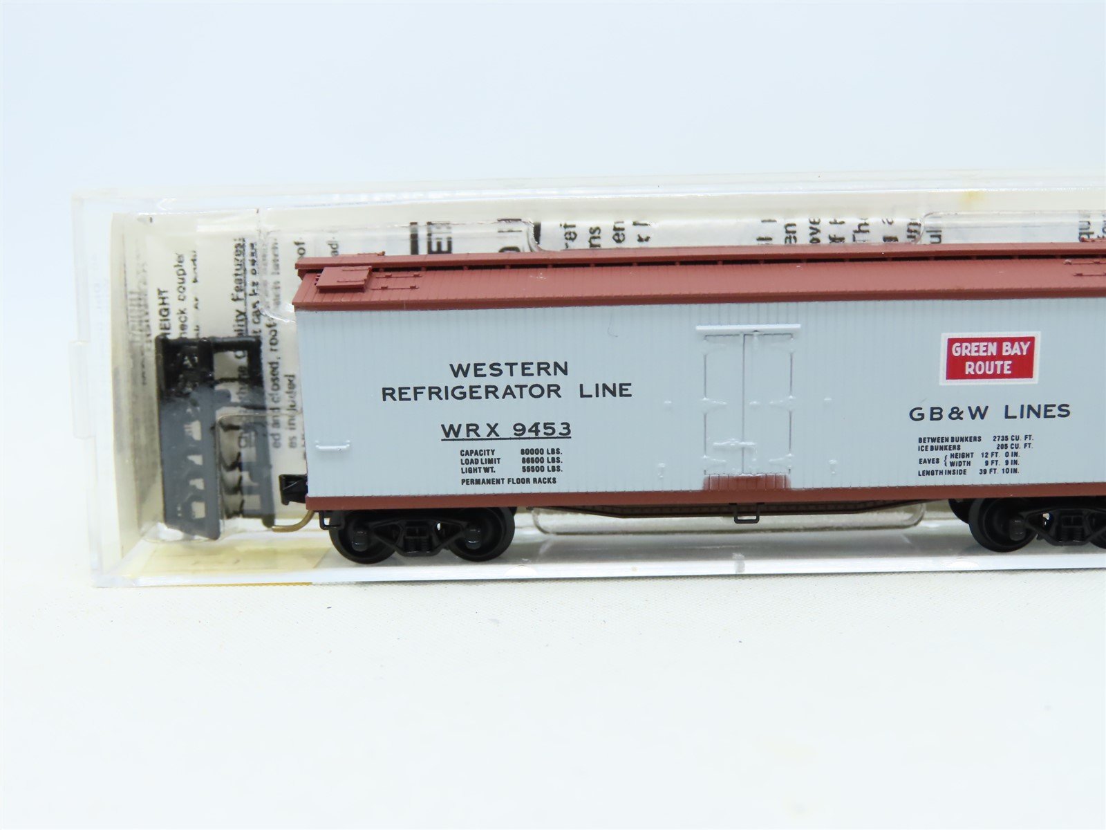 N Scale Micro-Trains MTL 49320 WRX GB&W Green Bay Route 40' Reefer #9453