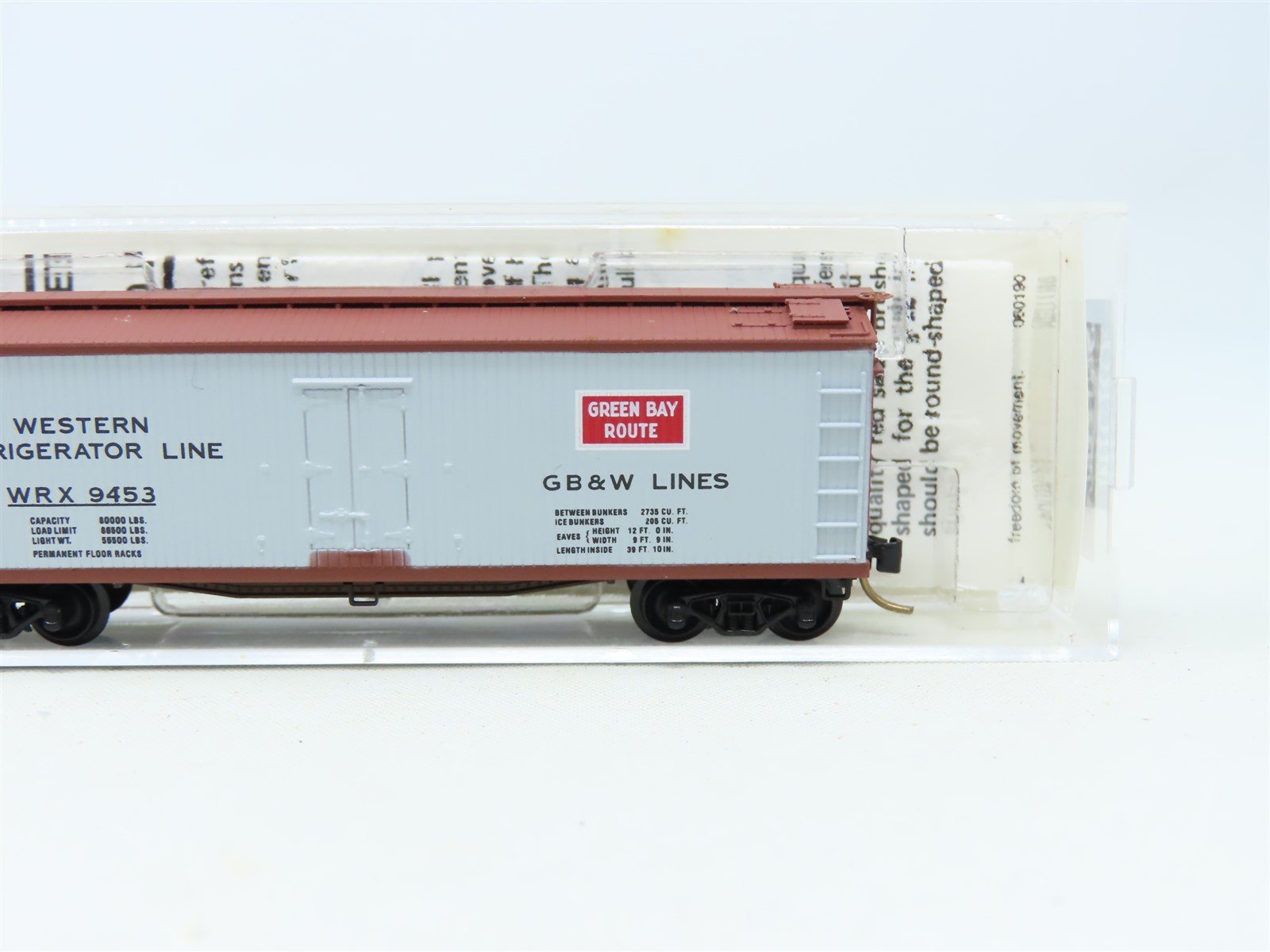 N Scale Micro-Trains MTL 49320 WRX GB&W Green Bay Route 40' Reefer #9453
