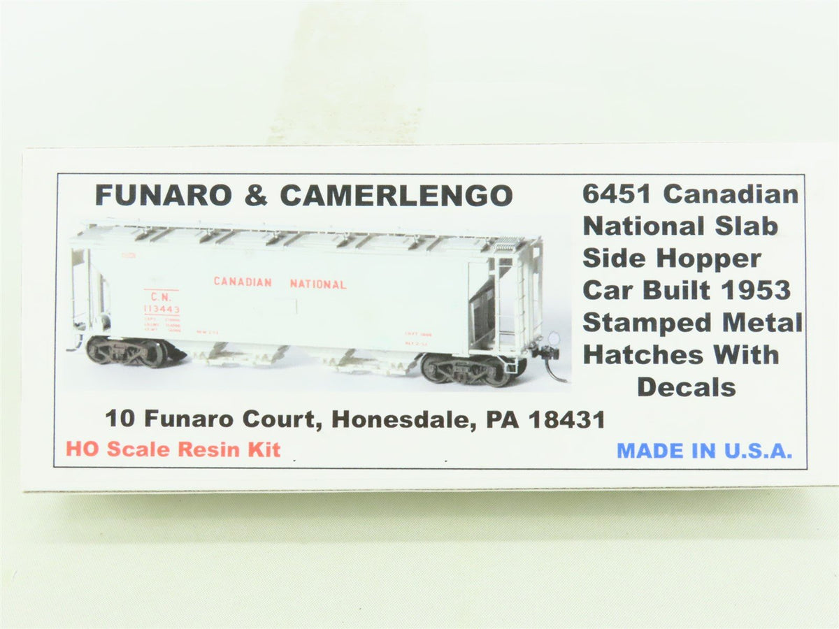 HO Funaro &amp; Camerlengo Kit #6451 CN Canadian National 4-Bay Hopper w/ Decals