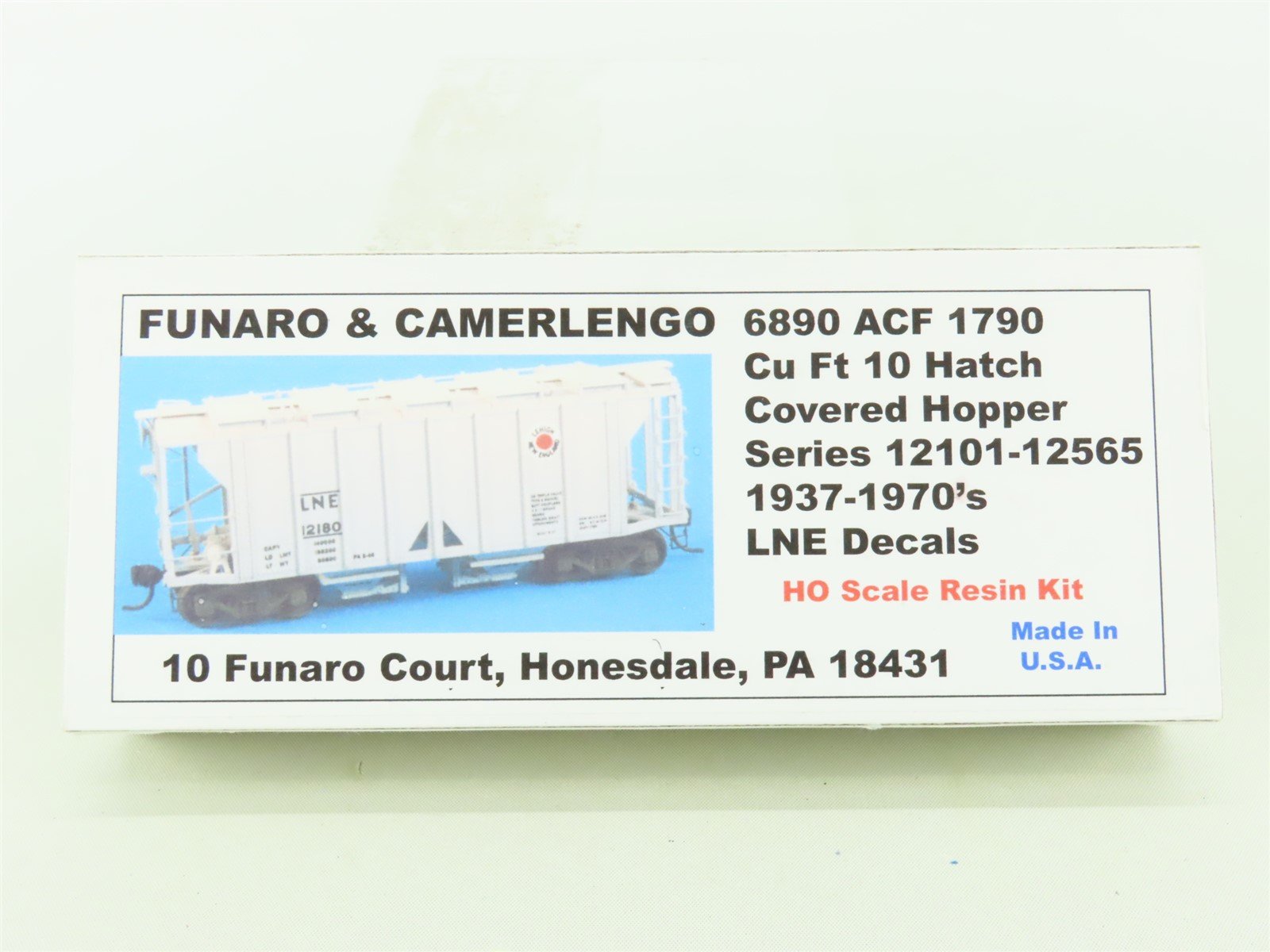 HO Funaro & Camerlengo Kit #6890 LNE Lehigh & New England 2-Bay Hopper - Sealed