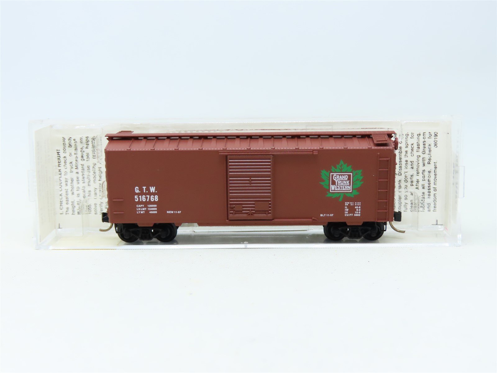 N Scale Micro-Trains MTL 20010 GTW Grand Trunk Western 40' Box Car #516768