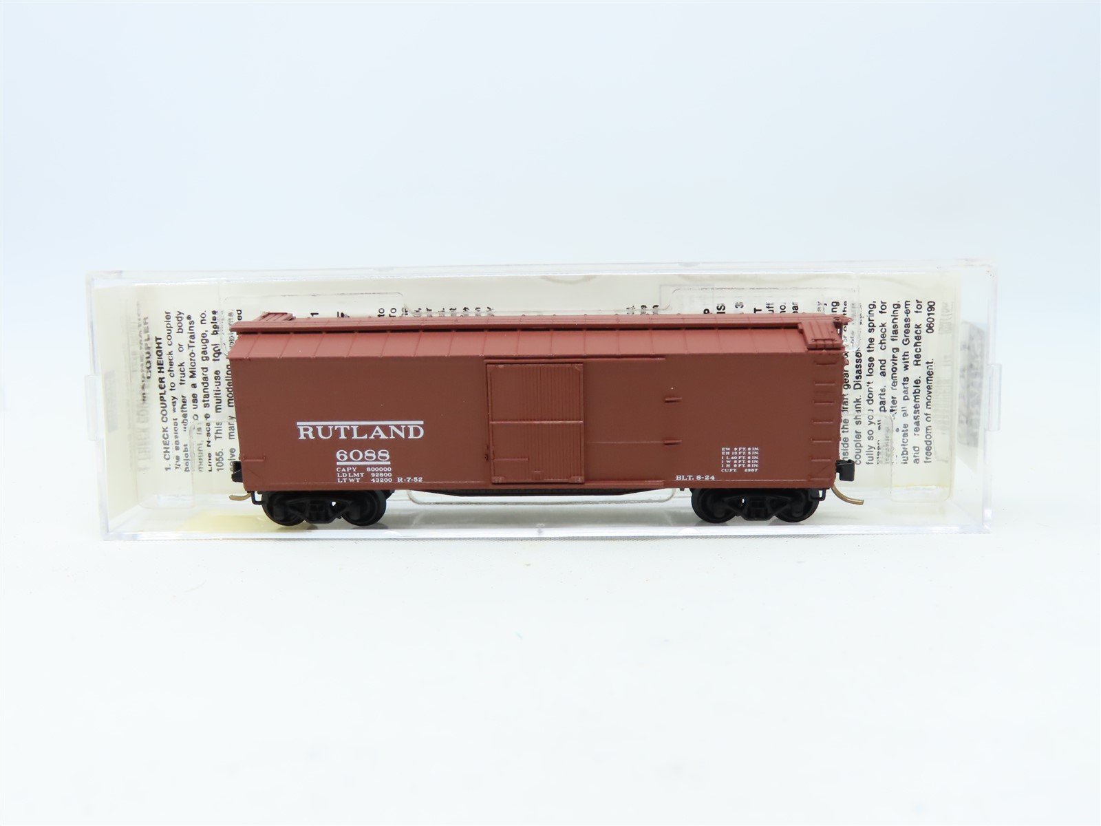 N Scale Micro-Trains MTL 39130 RUT Rutland "The Whippet" 40' Box Car #6088