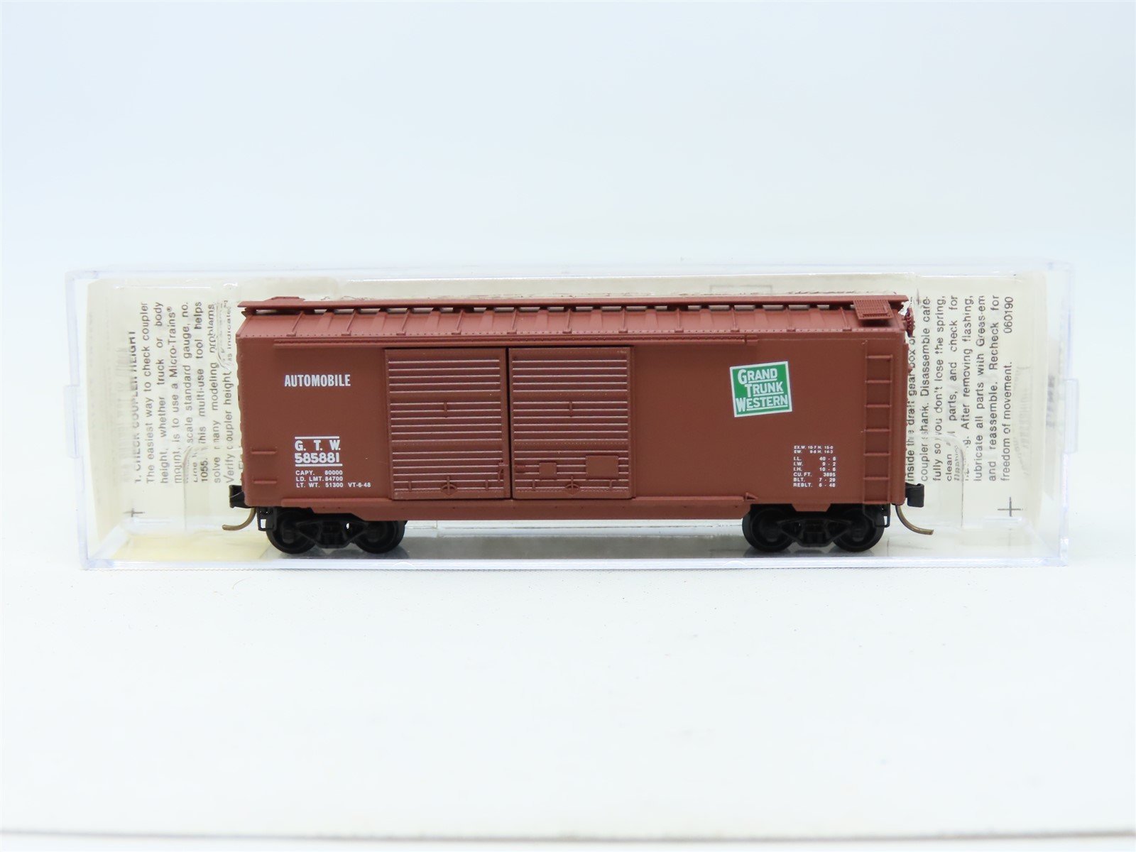 N Scale Micro-Trains MTL 23170 GTW Grand Trunk Western 40' Box Car #585881
