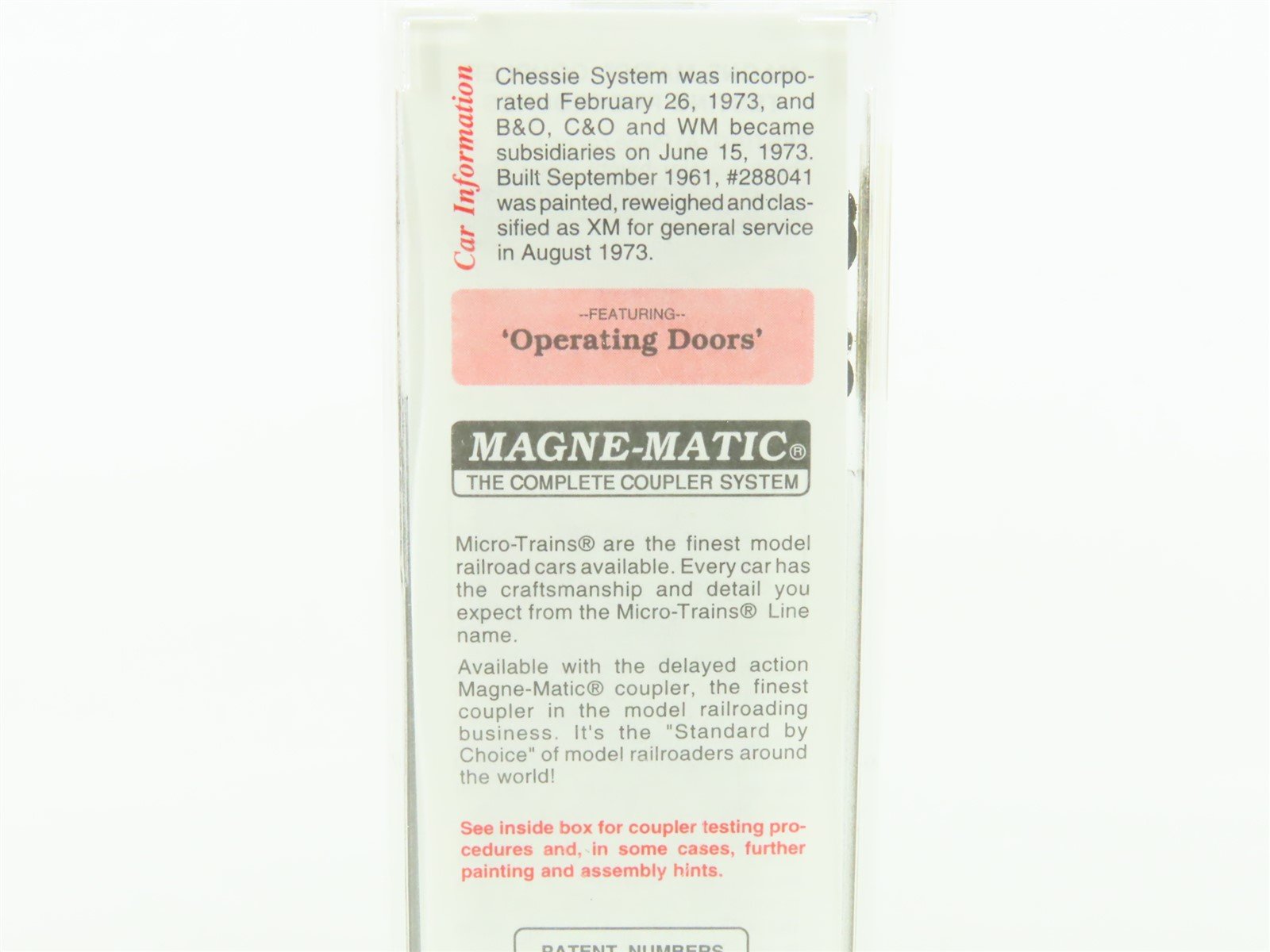 N Scale Micro-Trains MTL #34010 B&O Chessie System 50' Box Car #288041