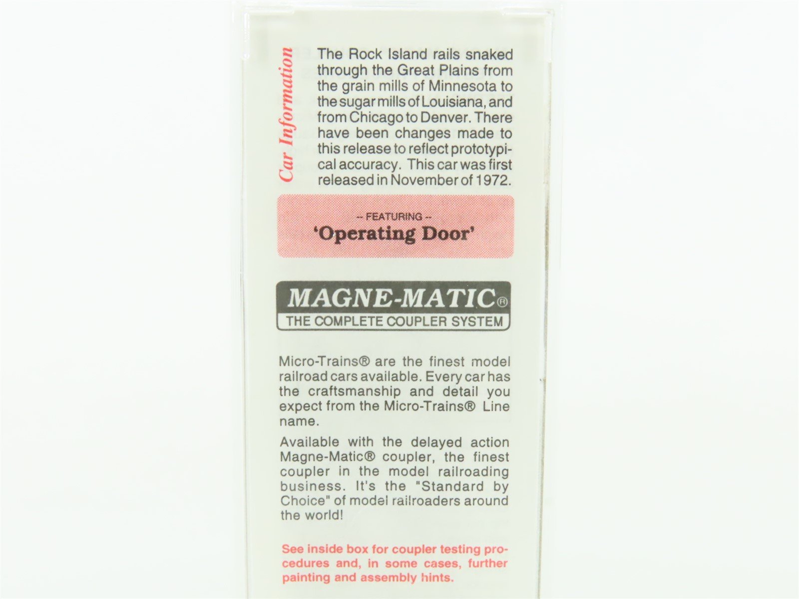 N Scale Micro-Trains MTL #20058 RI Rock Island 40' Single Door Box Car #27459