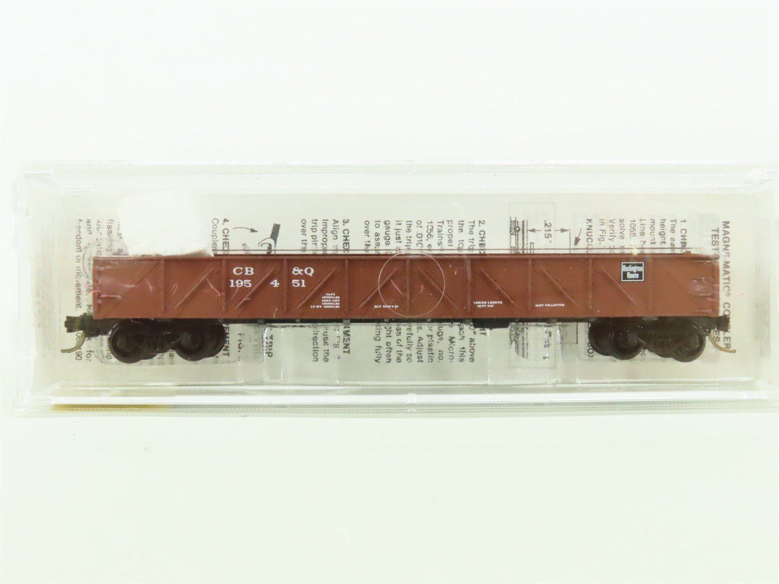 N Scale Micro-Trains MTL #60020 CB&Q Burlington Route 50' Gondola #195451