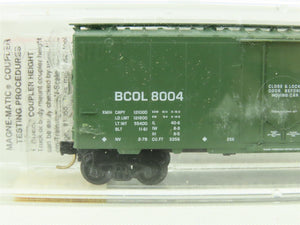 N Micro-Trains MTL #21230 BCOL British Columbia 40' Plug Door Box Car #8004