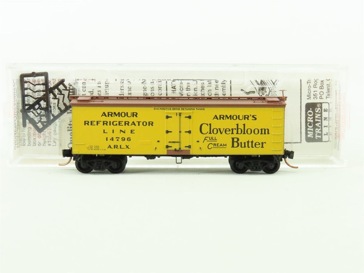 N Micro-Trains MTL #58550 ARLX Armour&#39;s Cloverbloom Butter 36&#39; Reefer #14796