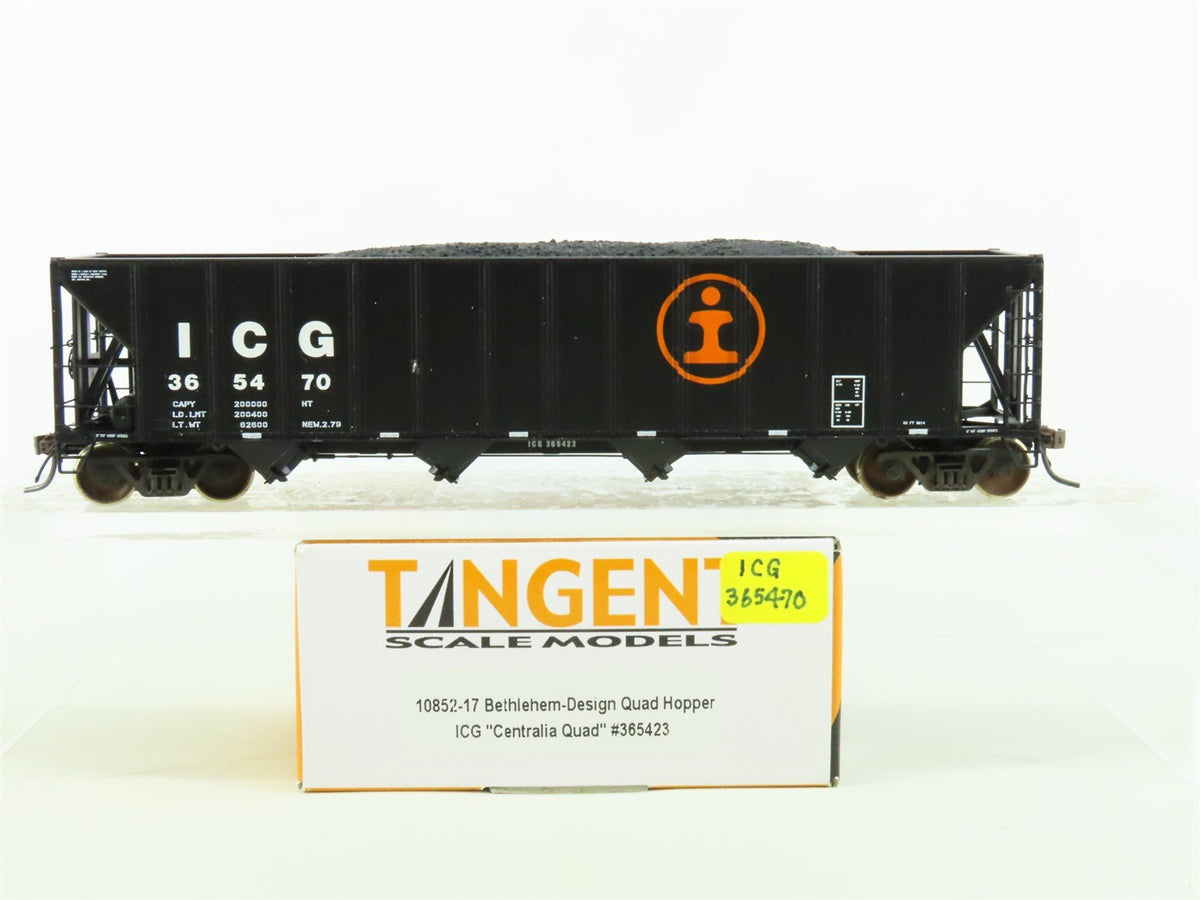 HO Tangent #10852-17 ICG Illinois Central Gulf 4-Bay Hopper #365470 - Custom