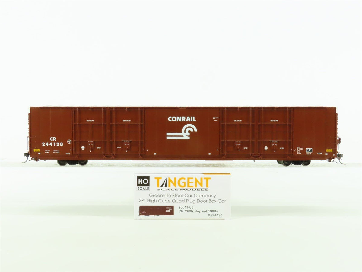 HO Tangent #25511-03 CR Conrail 86&#39; High Cube Quad Plug Door Box Car #244128