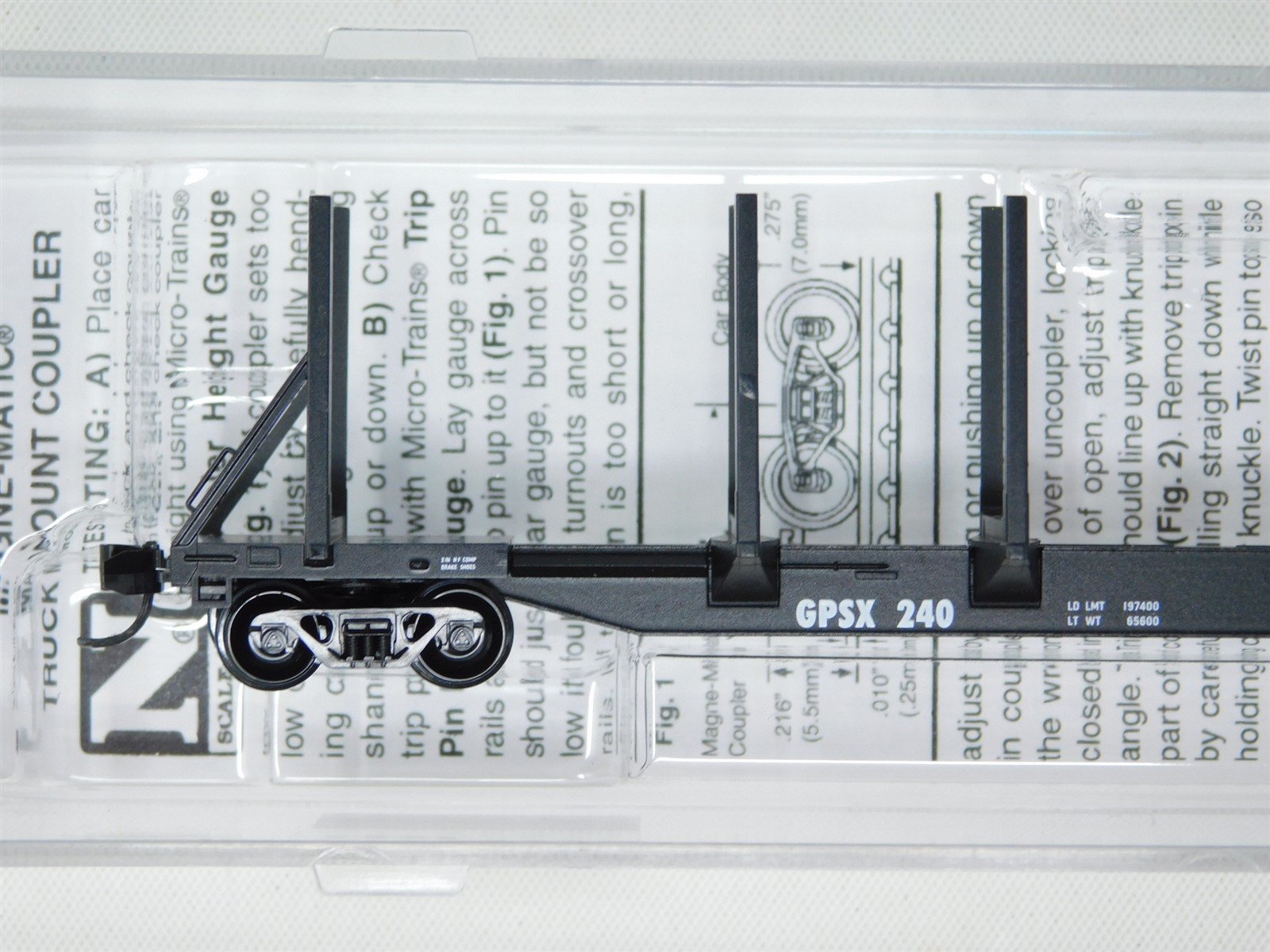 N Scale Micro-Trains MTL 11500082 GPSX Georgia Pacific 65' 100-Ton Log Car #240