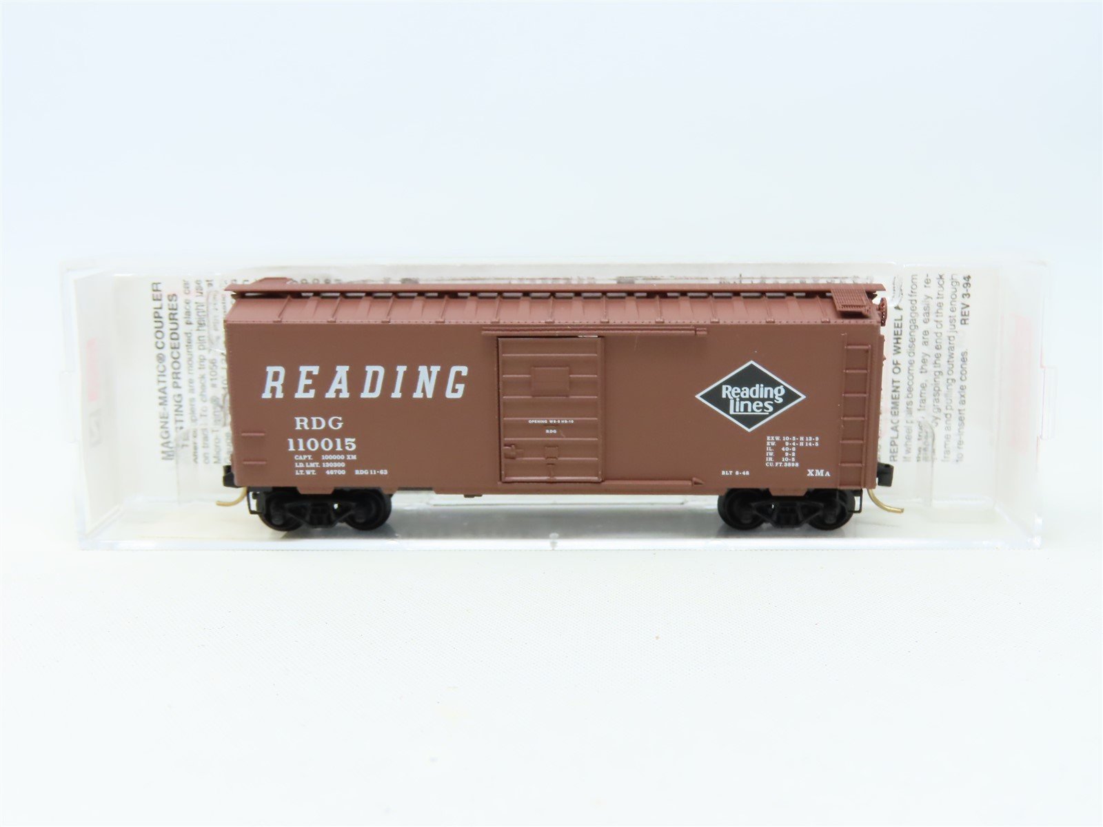 N Scale Micro-Trains MTL 20810 RDG Reading 40' Box Car #110015