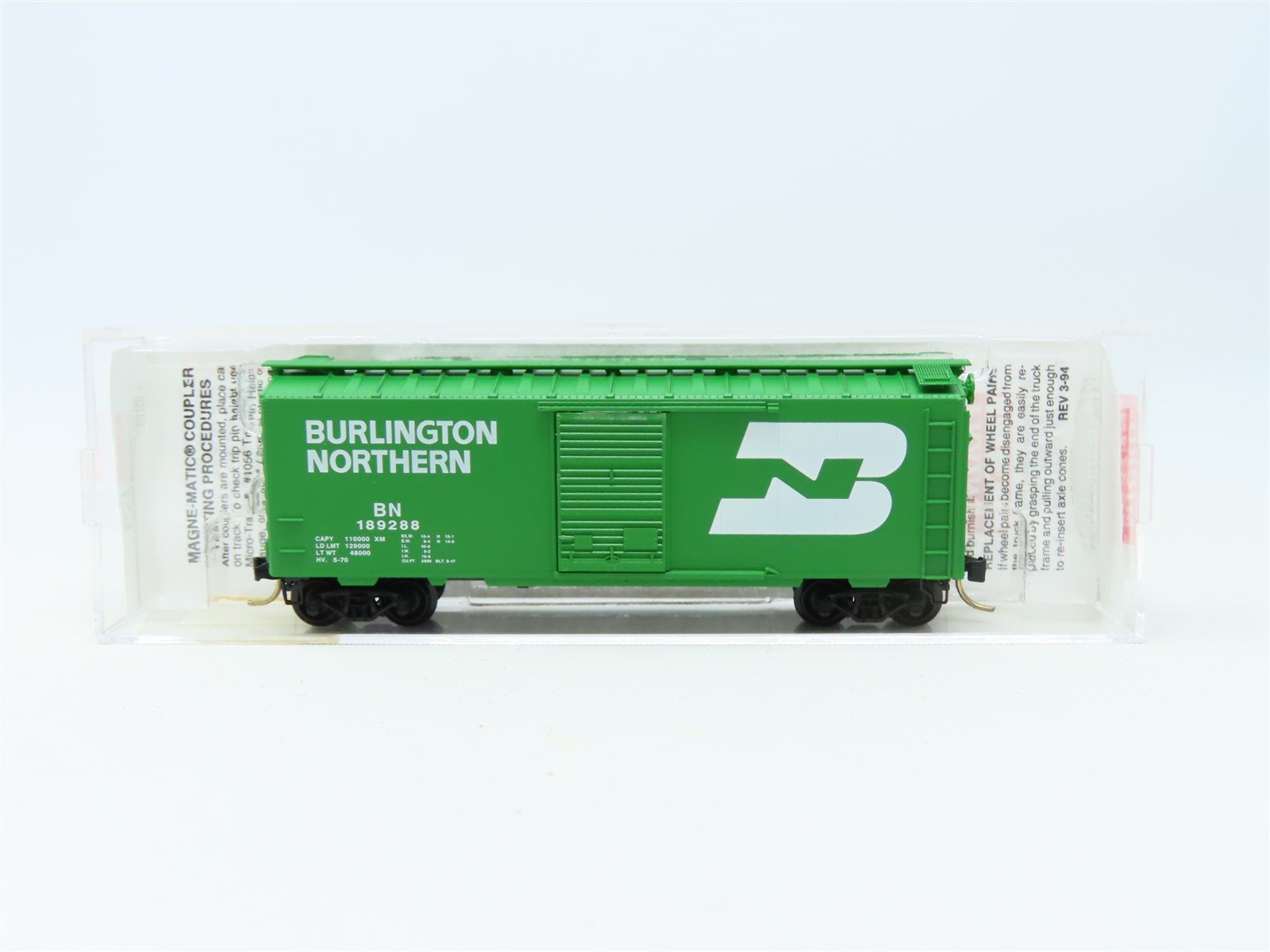 N Scale Micro-Trains MTL 20306-2 BN Burlington Northern 40' Box Car #189288