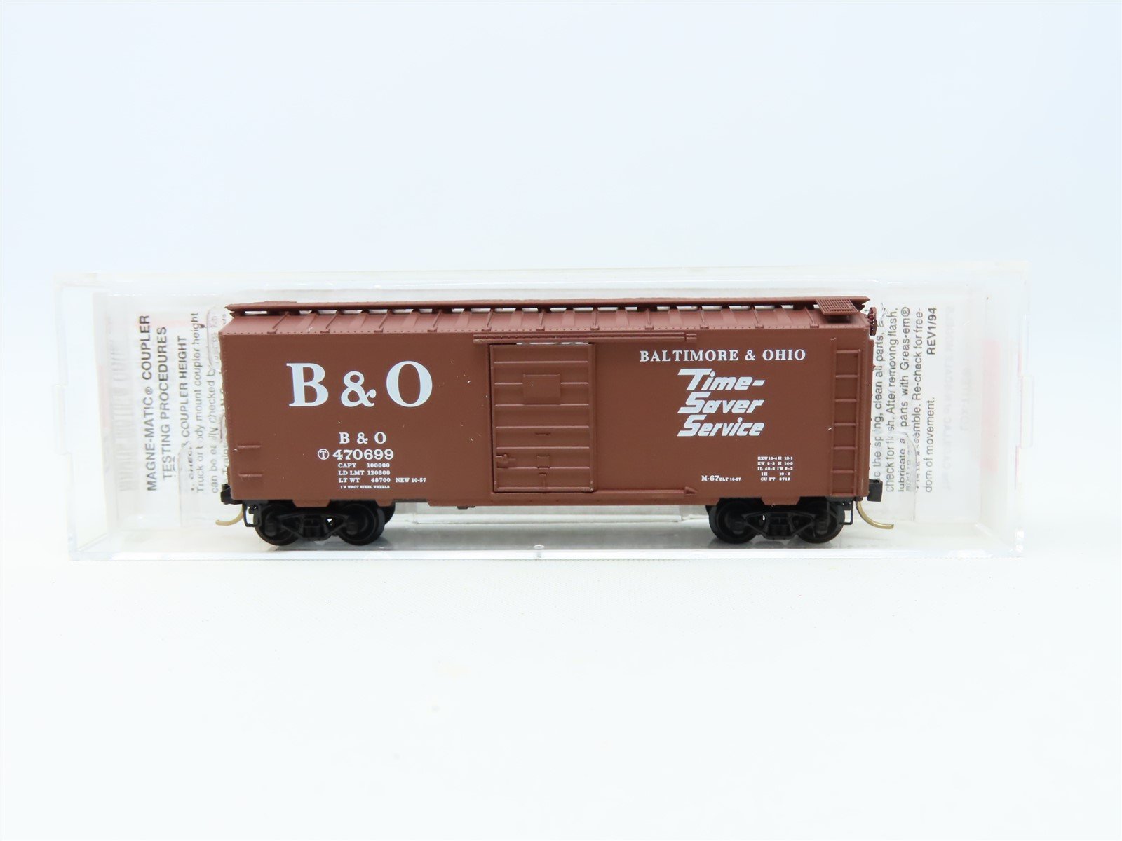N Scale Micro-Trains MTL 20346-1 B&O Baltimore & Ohio 40' Box Car #470699