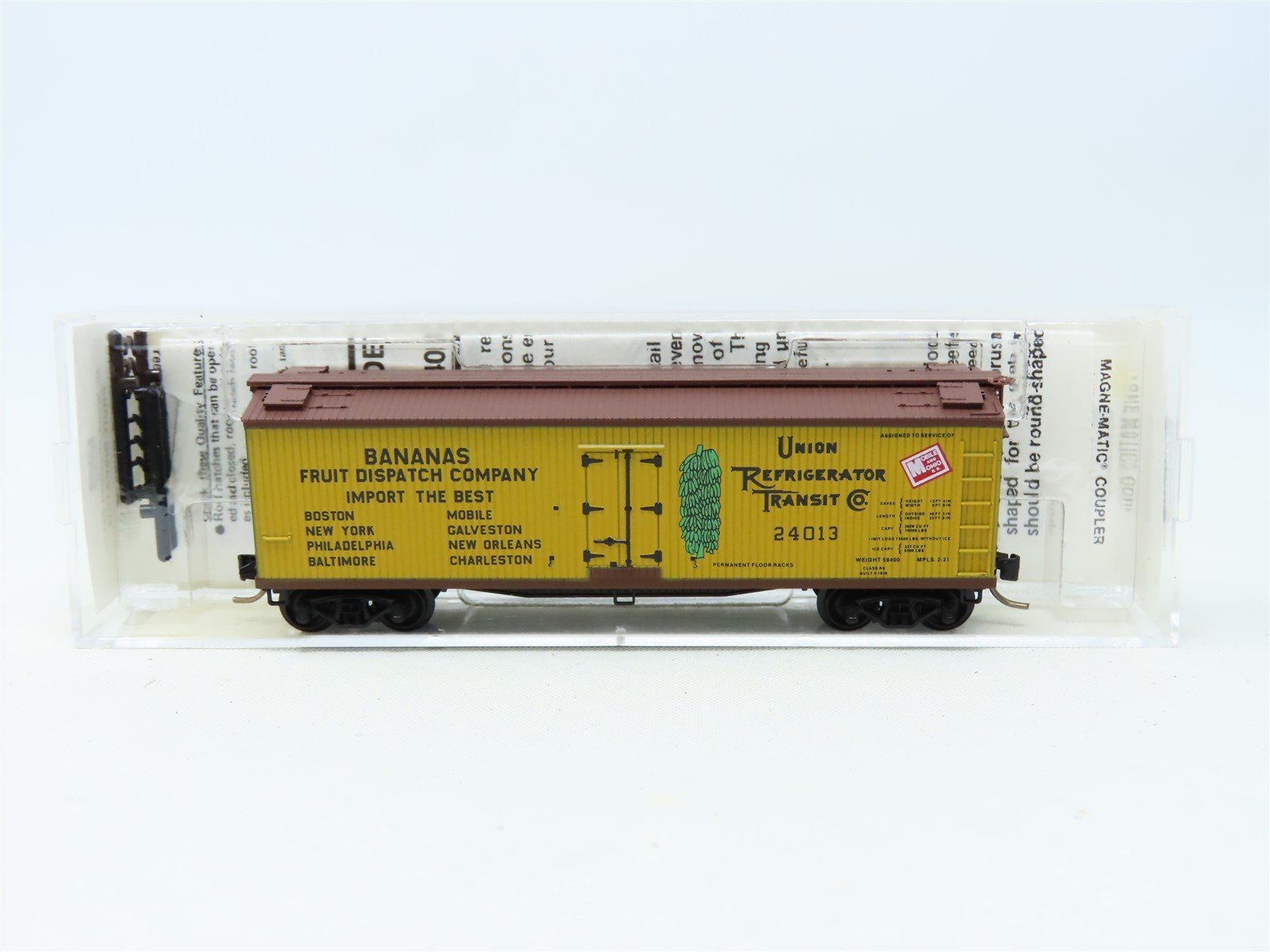 N Scale Micro-Trains MTL 49390 URTC Mobile & Ohio Fruit Dispatch Reefer #24013