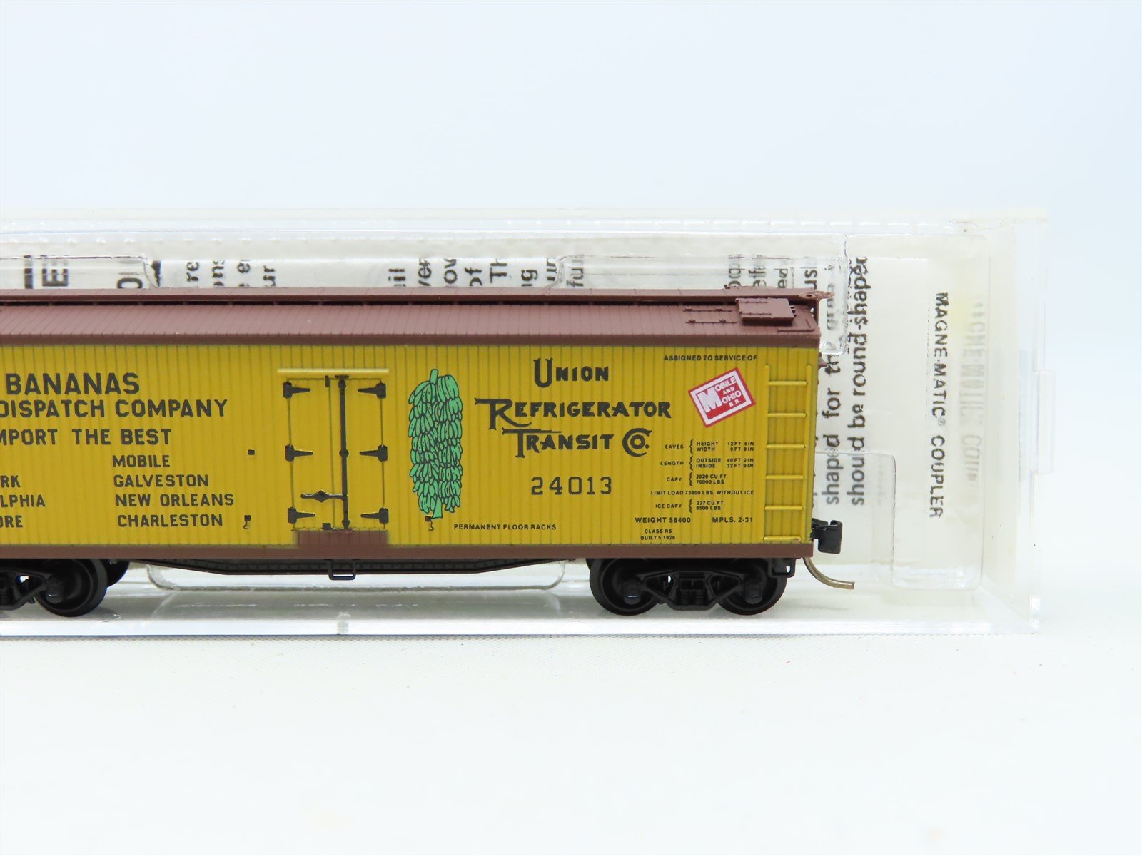 N Scale Micro-Trains MTL 49390 URTC Mobile & Ohio Fruit Dispatch Reefer #24013