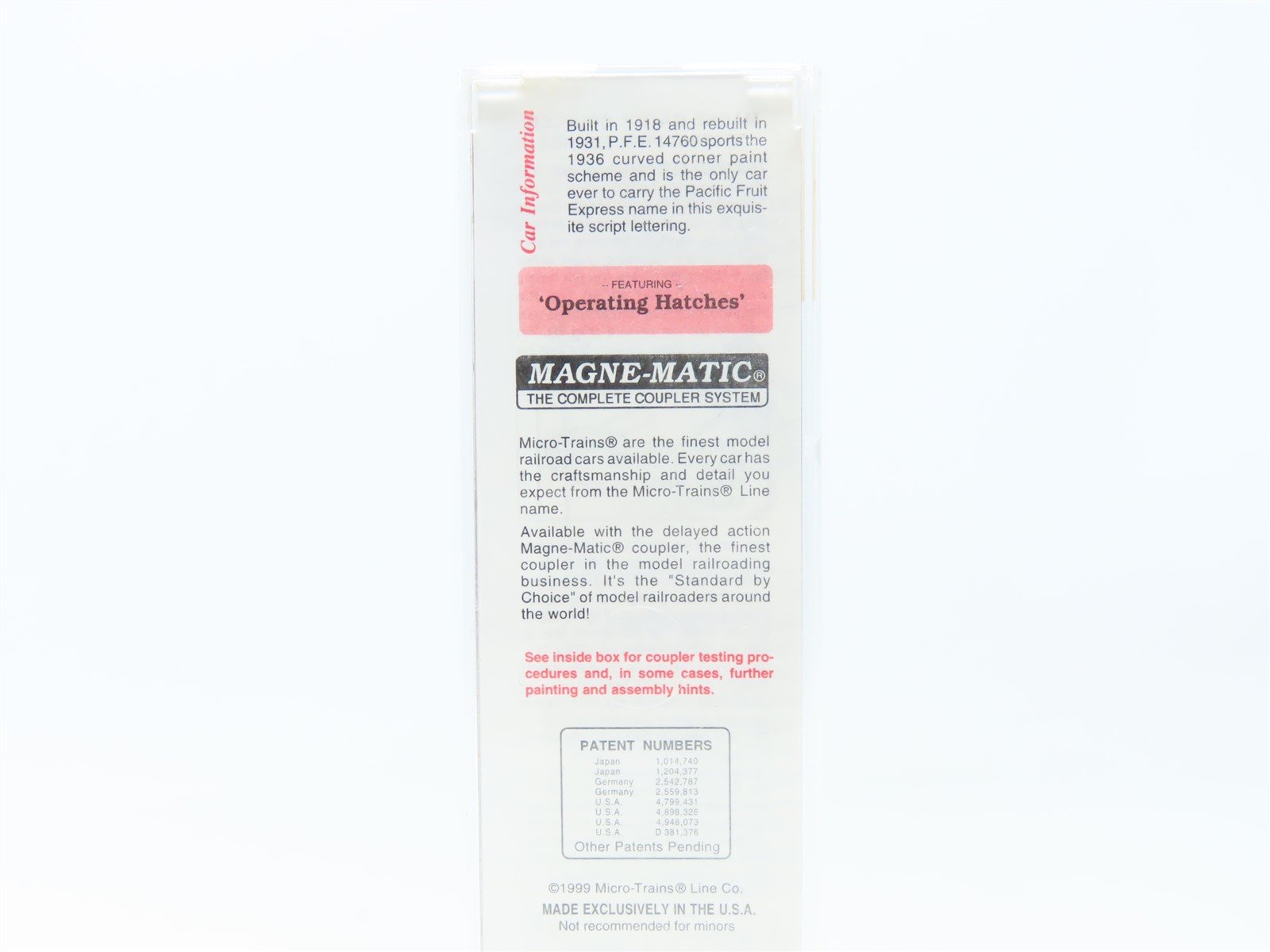 N Scale Micro-Trains MTL 49500 PFE Pacific Fruit Express 40' Wood Reefer #14760