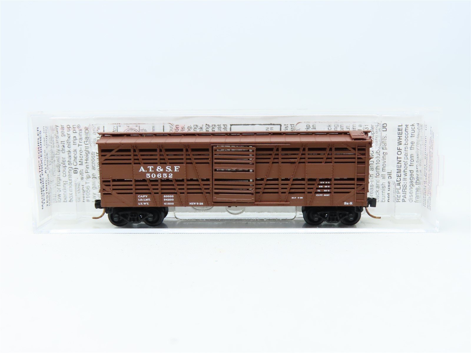 N Scale Micro-Trains MTL 35080 ATSF Santa Fe 40' Despatch Stock Car #50652