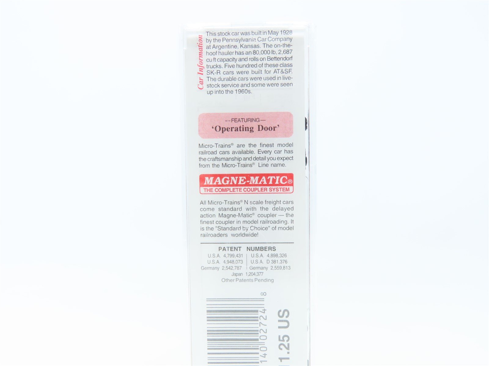 N Scale Micro-Trains MTL 35080 ATSF Santa Fe 40' Despatch Stock Car #50652