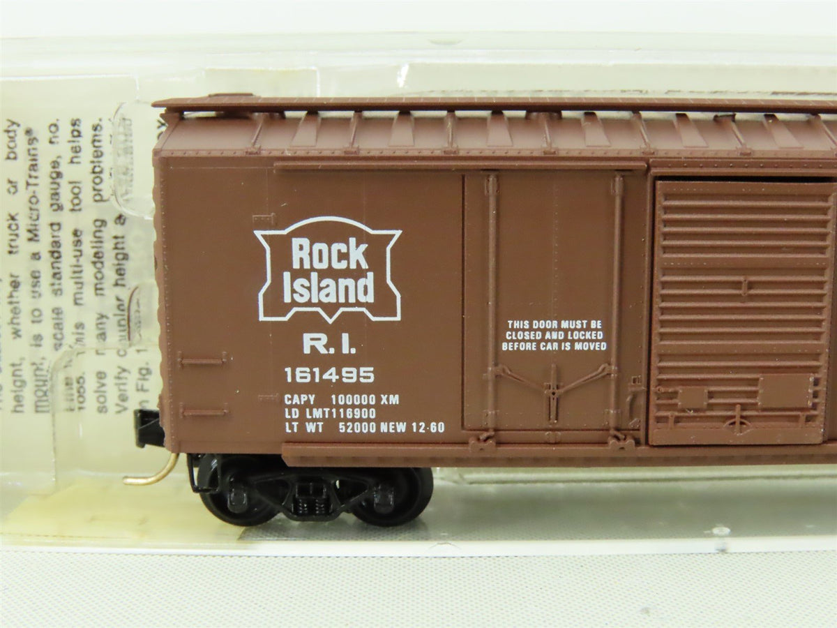 N Micro-Trains MTL #22060 RI Rock Island 40&#39; Plug &amp; Sliding Door Box Car #161495