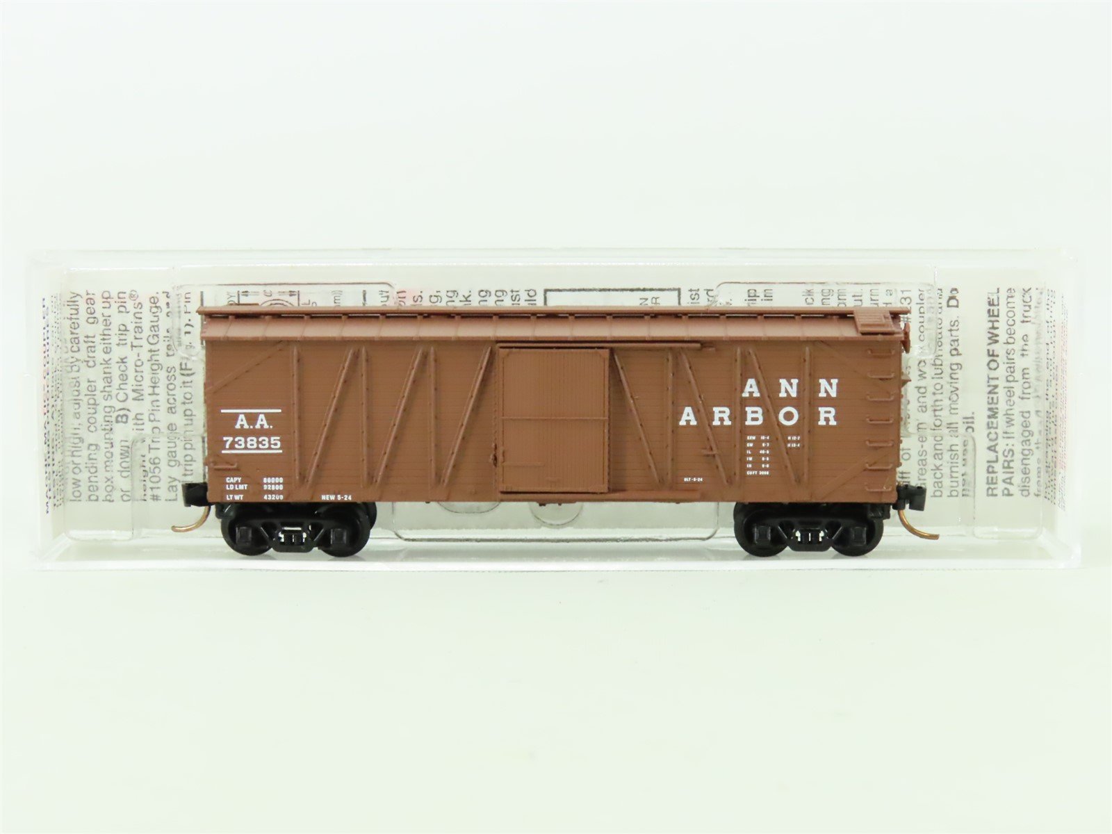 N Scale Micro-Trains MTL #28100 AA Ann Arbor 40' Single Door Box Car #73835