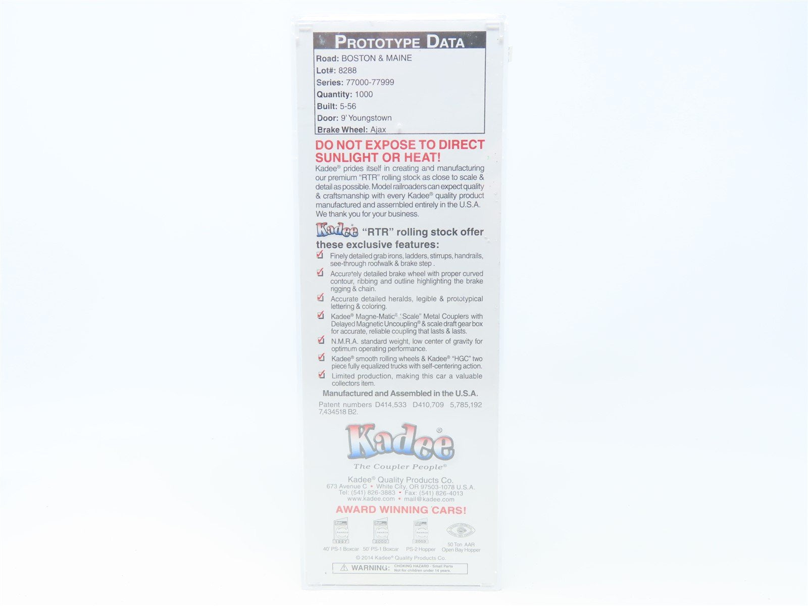 HO Scale Kadee 6025 BM Boston & Maine 50' PS-1 Single Door Box Car #77064