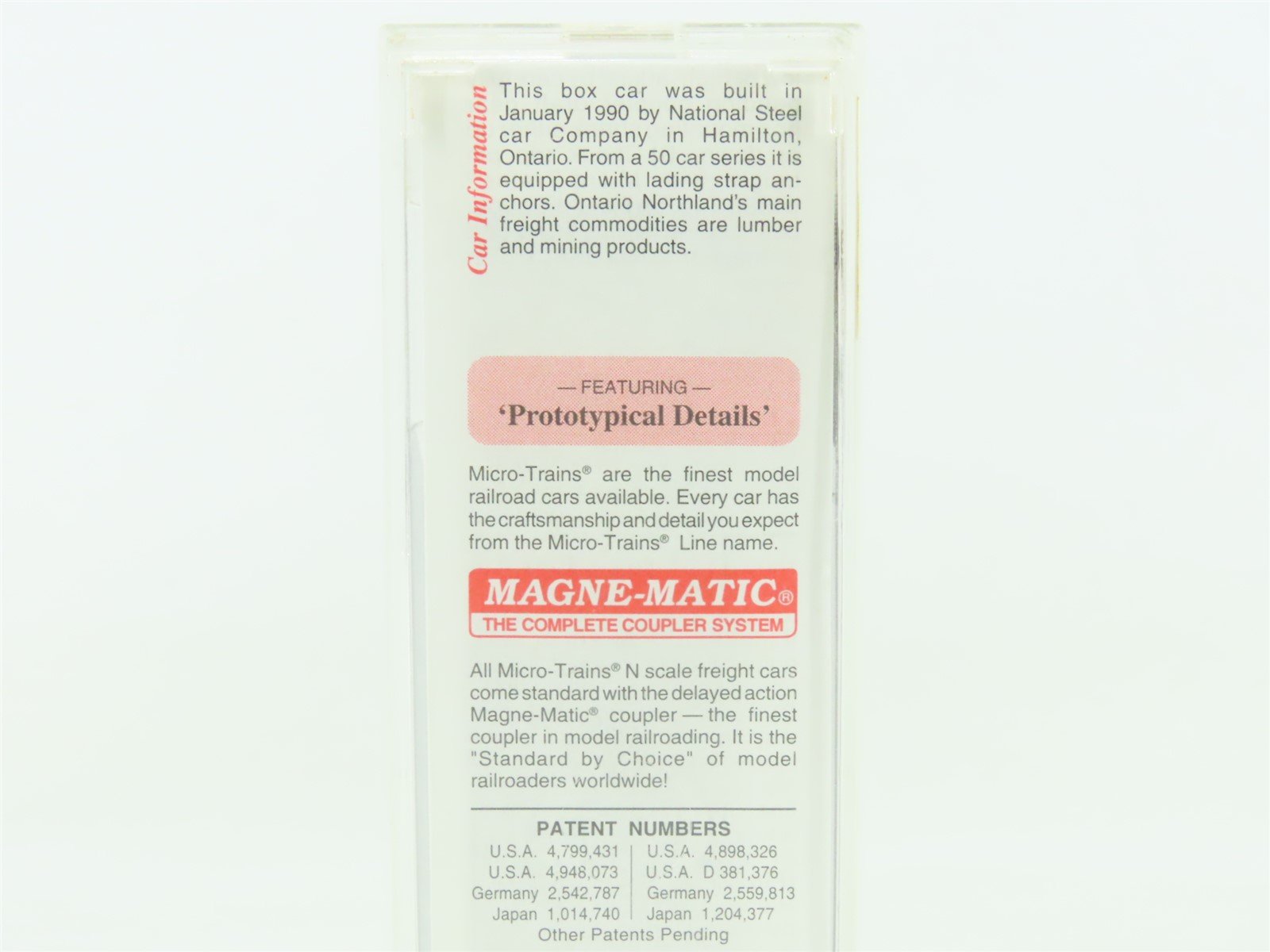 N Scale Micro-Trains MTL #27040 ONT Ontario Northland 50' Rib Side Box Car #7409