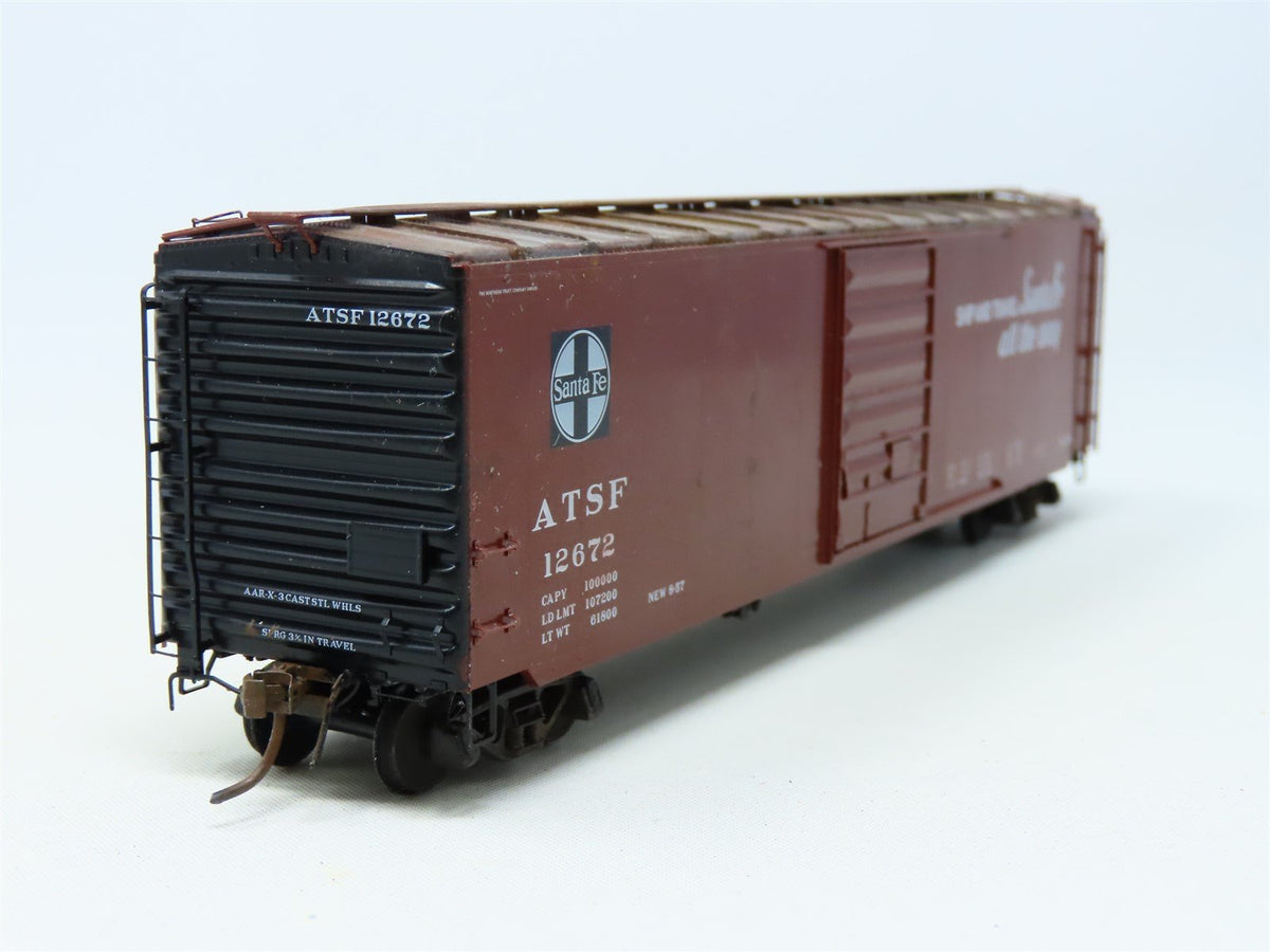 HO Kadee 6376 ATSF Santa Fe &quot;Texas Chief&quot; 50&#39; Box Car #12672 - Custom Weathered