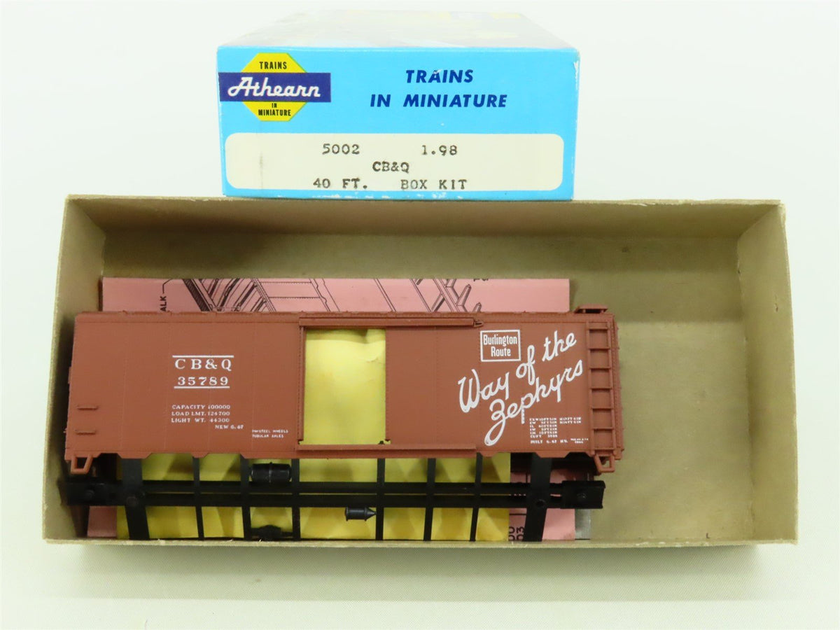 HO Scale Athearn Kit #5002 CB&amp;Q Burlington Route 40&#39; Box Car #35789