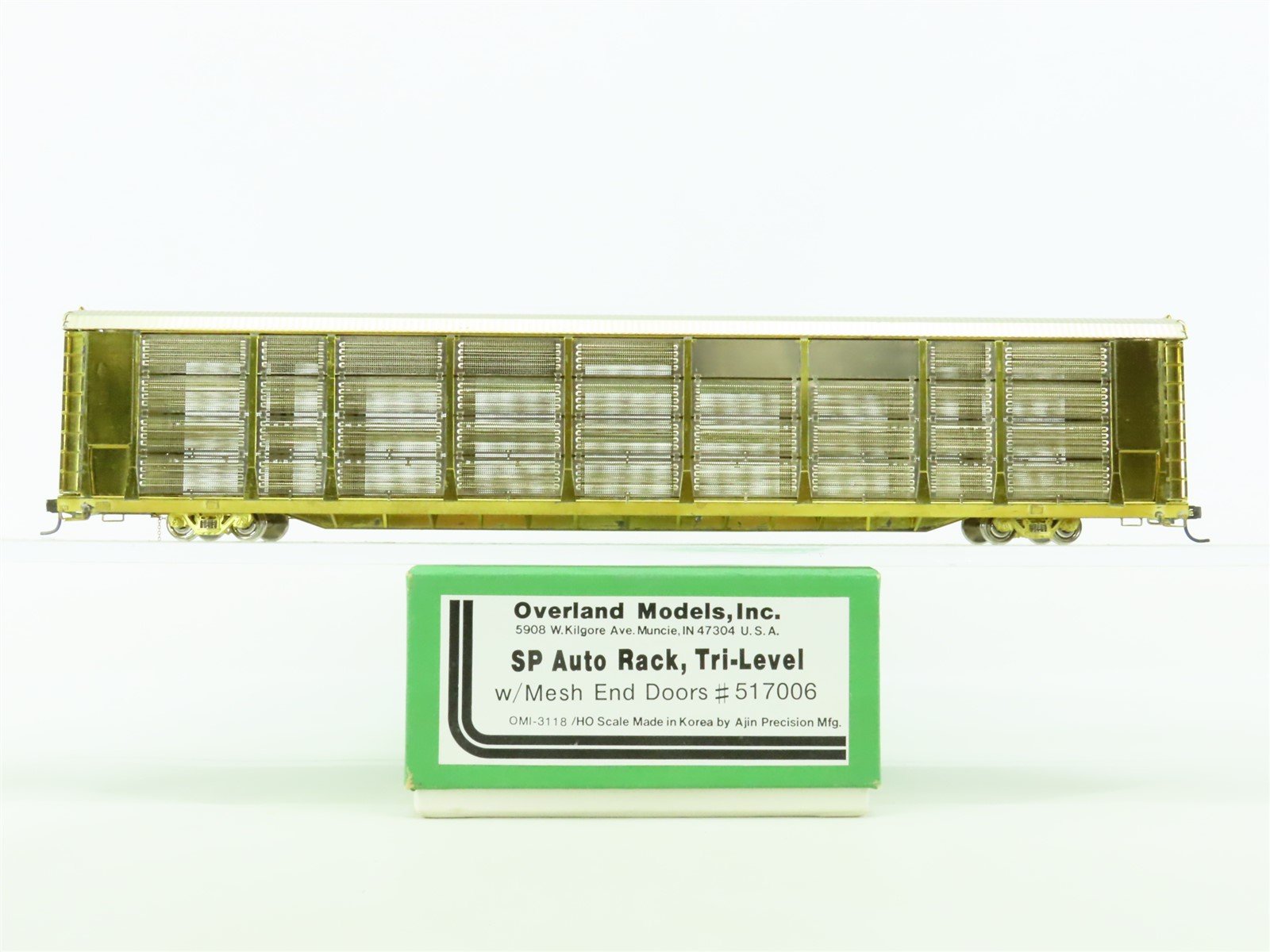 HO Overland Models OMI-3118 BRASS Undecorated SP Tri-Level Auto Rack Car #517006