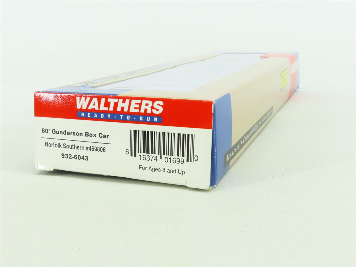 HO Scale Walthers #932-6043 NS Norfolk Southern 60&#39; Gunderson Box Car #469806