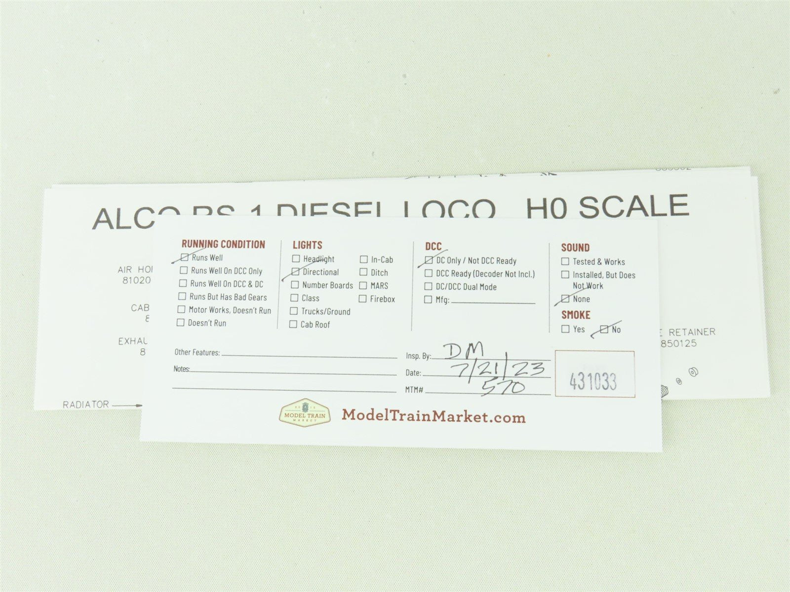 HO Scale Atlas Classic 8858 NYC New York Central ALCO RS-1 Diesel #8101