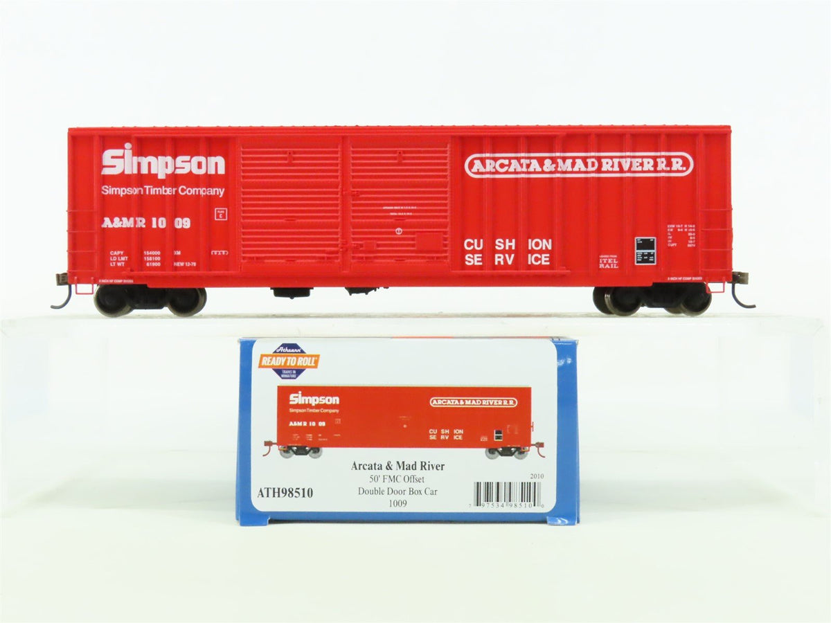 HO Scale Athearn #ATH98510 A&amp;MR Arcata &amp; Mad River 50&#39; Double Door Box Car #1009