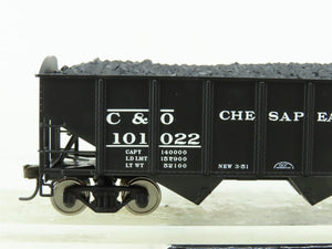 HO Scale Atlas Trainman #986 C&O Chesapeake & Ohio 3-Bay Hopper w/ Load #101022