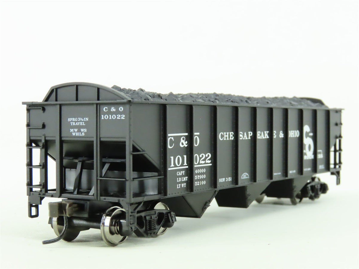 HO Scale Atlas Trainman #986 C&amp;O Chesapeake &amp; Ohio 3-Bay Hopper w/ Load #101022