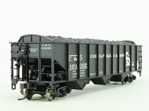 HO Scale Atlas Trainman #986 C&O Chesapeake & Ohio 3-Bay Hopper w/ Load #101022