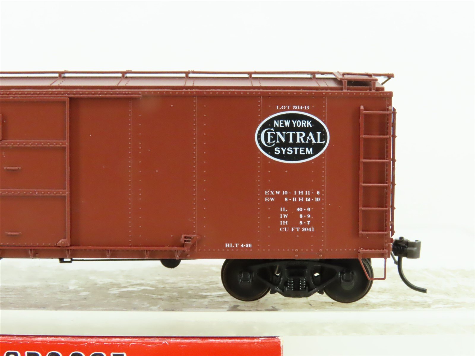 HO Scale Red Caboose #RR-37050-4 NYC New York Central Single Door Box Car 128021