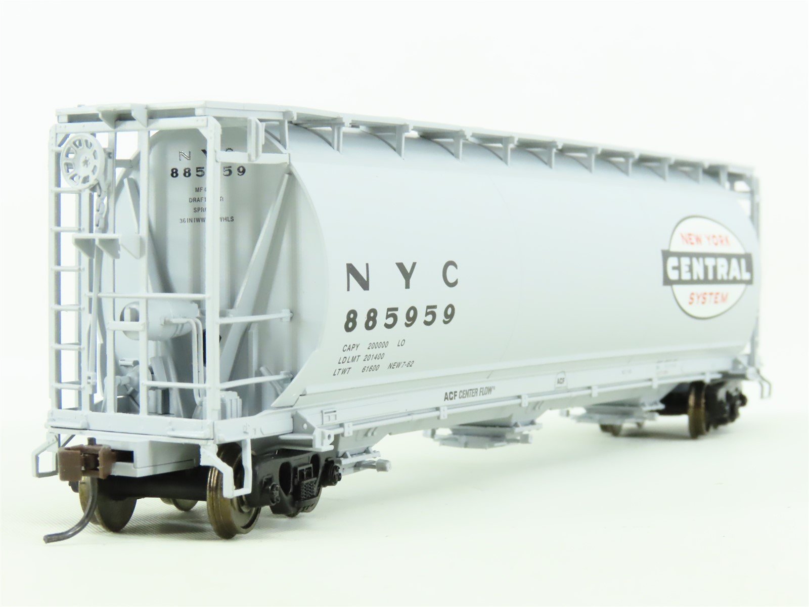 HO Atlas #1937-1 NYC New York Central 3-Bay Cylindrical Covered Hopper #885959