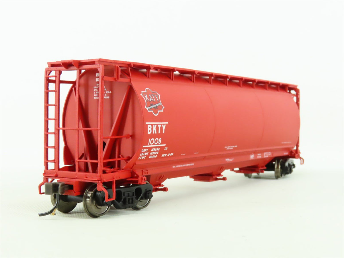 HO Scale Atlas #1936-4 BKTY M-K-T KATY 3-Bay Cylindrical Covered Hopper #1008