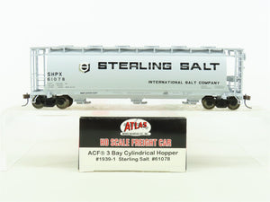 HO Atlas #1939-1 SHPX Sterling Salt 3-Bay Cylindrical Covered Hopper #61078