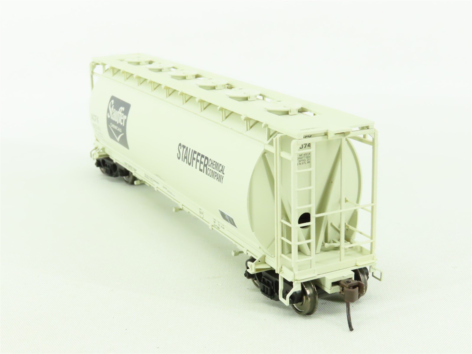 HO Atlas #1120C ACFX Stauffer Chemicals 3-Bay Cylindrical Covered Hopper #60741